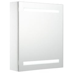 vidaXL vannasistabas skapītis ar spoguli un LED, 50x14x60 cm cena un informācija | Vannas istabas skapīši | 220.lv