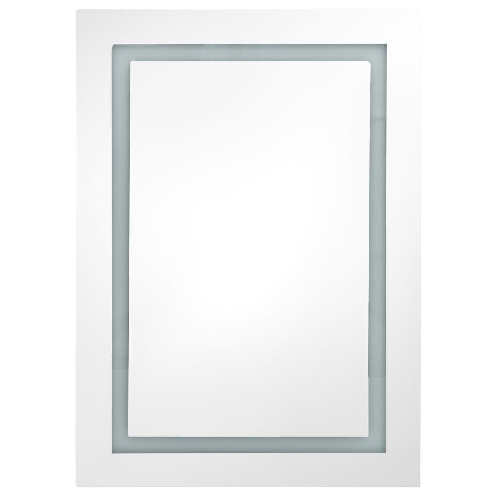 vidaXL vannasistabas skapītis ar spoguli un LED, 50x13x70 cm цена и информация | Vannas istabas skapīši | 220.lv