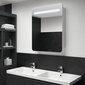 vidaXL vannasistabas skapītis ar spoguli un LED, 60x11x80 cm cena un informācija | Vannas istabas skapīši | 220.lv