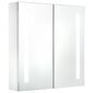 vidaXL vannasistabas skapītis ar spoguli un LED, 62x14x60 cm cena un informācija | Vannas istabas skapīši | 220.lv
