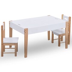 Детский набор из стола и стульев, 3 части, черный и белый цена и информация | Детские столы и стулья | 220.lv