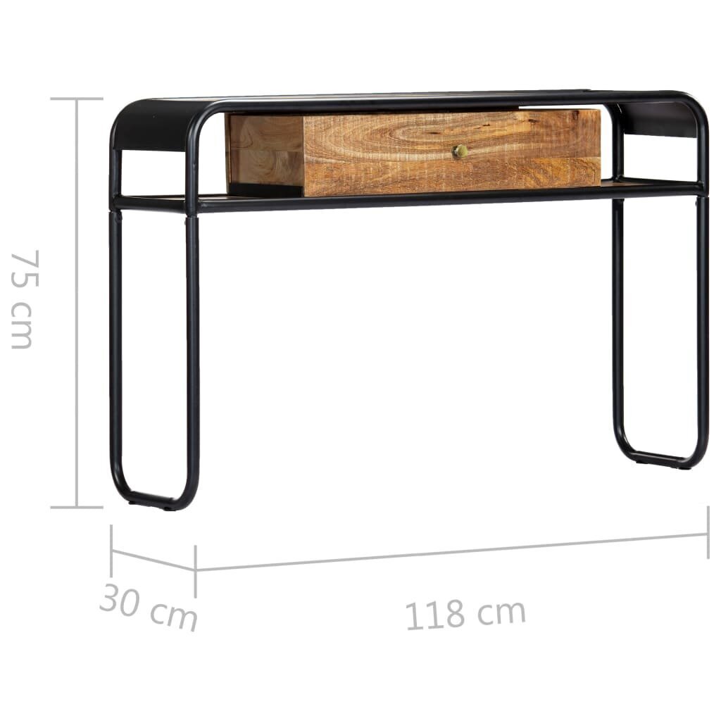 vidaXL konsoles galdiņš, 118x30x75 cm, mango masīvkoks cena un informācija | Konsoles galdiņi | 220.lv