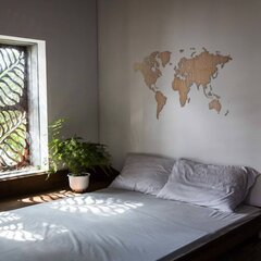 Карта мира из орехового дерева Exclusive, 130 x 78 см цена и информация | Картины | 220.lv