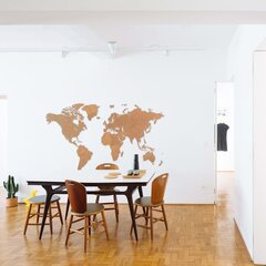 MiMi Innovations koka pasaules kartes sienas dekorācija Giant, brūna cena un informācija | Gleznas | 220.lv