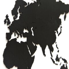 MiMi Innovations koka pasaules kartes sienas dekorācija Luxury, melna cena un informācija | Gleznas | 220.lv