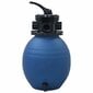 vidaXL baseina smilšu filtrs ar 4 pozīciju vārstu, 300 mm, zils cena un informācija | Baseina filtri | 220.lv