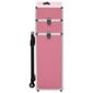 vidaXL kosmētikas koferis ar riteņiem, alumīnijs, rozā cena un informācija | Kosmētikas somas, spoguļi | 220.lv