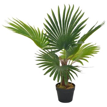 vidaXL mākslīgā palma ar podiņu, 70 cm, zaļa cena un informācija | Mākslīgie ziedi | 220.lv