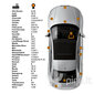 DACIA K23 - BRILLIANT SILVER Krāsa skrāpējumu likvidēšanai + Pulēšanas līdzeklis 15 ml cena un informācija | Auto krāsas | 220.lv