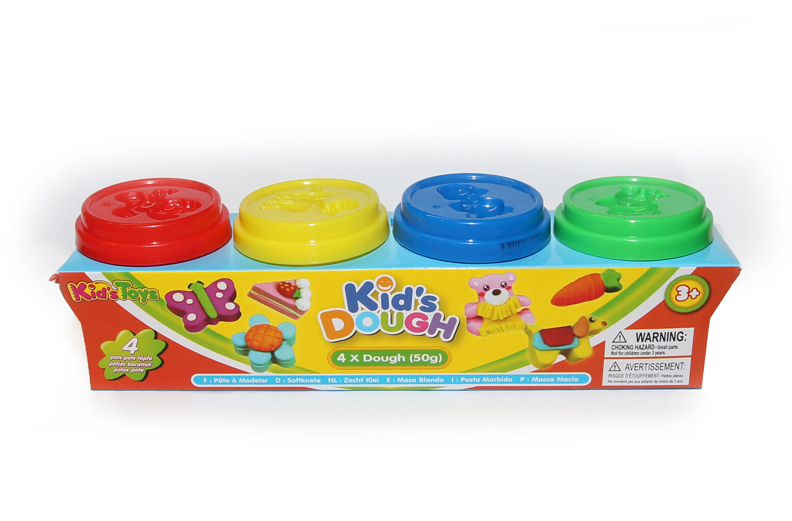 Plastilīns modelēšanai Kids Dough, 4 daļas цена и информация | Attīstošās rotaļlietas | 220.lv