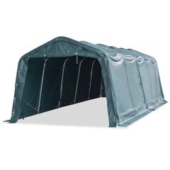 vidaXL mājlopu nojume, tumši zaļa, PVC, 3,3x8 m, 550 g/m², noņemama цена и информация | Товары для сельскохозяйственных животных | 220.lv