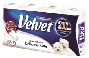 Tualetes papīrs Velvet, 3 slāņi, 8 ruļļi cena un informācija | Tualetes papīrs, papīra dvieļi | 220.lv