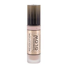 Šķidrais grima pamats Makeup Revolution London Conceal & Glow 23 ml, F1 cena un informācija | Grima bāzes, tonālie krēmi, pūderi | 220.lv