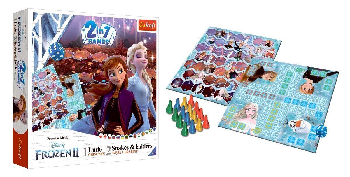 Galda spēle 2 in 1 Trefl Ledus sirds 2 (Frozen 2) Ludo Snakes and Ladders/ Čūskas un kāpnes cena un informācija | Galda spēles | 220.lv