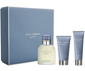 Комплект Dolce & Gabbana Light Blue: edt 125 ml + гель для душа 50 ml + бальзам после бритья 75 ml цена и информация | Мужские духи | 220.lv