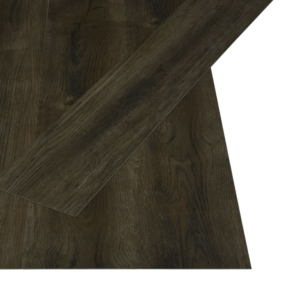 vidaXL grīdas dēļi, pašlīmējoši, 4,46 m², 3 mm, tumši brūns PVC цена и информация | Lamināts | 220.lv