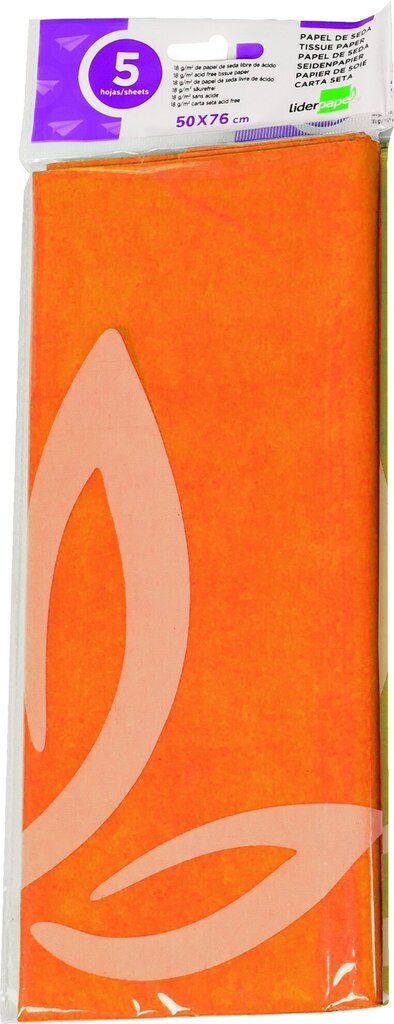 Zīda papīrs Orange 50x75 cm, 5 loksnes цена и информация | Burtnīcas un papīra preces | 220.lv