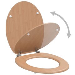 vidaXL tualetes poda sēdeklis ar vāku, MDF, bambusa dizains cena un informācija | Piederumi tualetes podiem un bidē | 220.lv