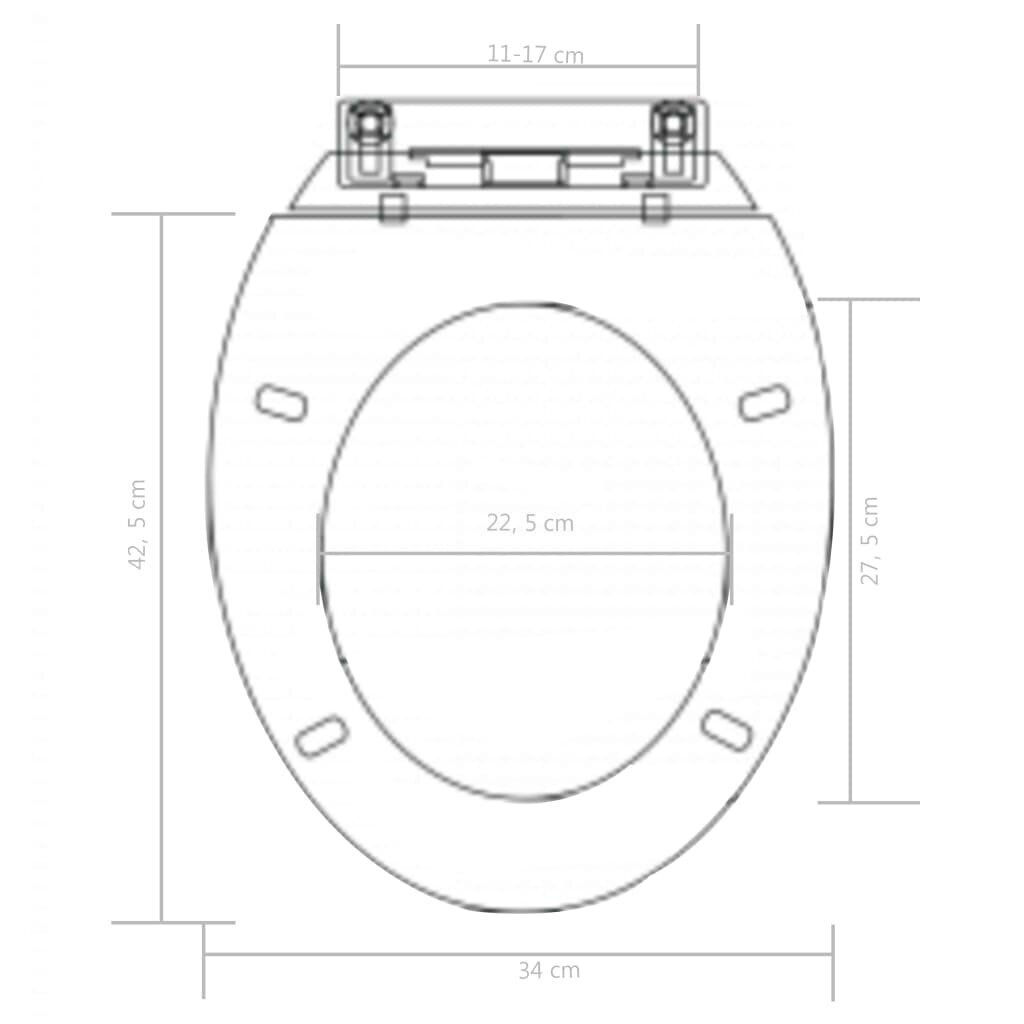 vidaXL tualetes poda sēdeklis, lēnās aizvēršanas funkcija, melns цена и информация | Piederumi tualetes podiem un bidē | 220.lv