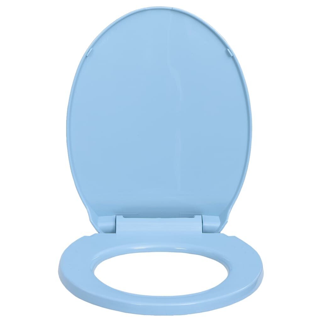 vidaXL tualetes poda vāks, lēnās aizvēršanas funkcija, ovāls, zils цена и информация | Piederumi tualetes podiem un bidē | 220.lv