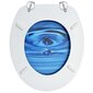 vidaXL tualetes poda sēdeklis ar vāku, MDF, zils, ūdens lāšu dizains cena un informācija | Piederumi tualetes podiem un bidē | 220.lv