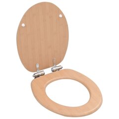 vidaXL tualetes poda sēdekļi ar vāku, 2 gab., MDF, bambusa dizains cena un informācija | Piederumi tualetes podiem un bidē | 220.lv
