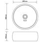 vidaXL izlietne, apaļa, 40x15 cm, matēta melna keramika цена и информация | Izlietnes | 220.lv
