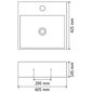 vidaXL izlietne ar krāna caurumu, 60,5x42,5x14,5 cm, melna keramika cena un informācija | Izlietnes | 220.lv