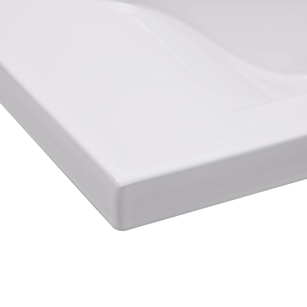 vidaXL iebūvējama izlietne, 81x39,5x18,5 cm, balta keramika cena un informācija | Izlietnes | 220.lv