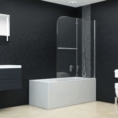 vidaXL salokāmas dušas durvis, 95x140 cm, 2 paneļi, ESG cena un informācija | Dušas kabīnes | 220.lv