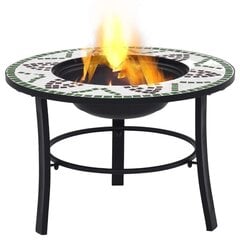 vidaXL ugunskura vietas galds, mozaīka, 68 cm, zaļš, keramika цена и информация | Камины | 220.lv