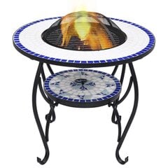 vidaXL ugunskura vietas galds, mozaīka, 68 cm, zils ar baltu, keramika цена и информация | Камины | 220.lv