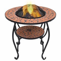 vidaXL ugunskura vietas galds, mozaīka, 68 cm, sarkanbrūns, keramika цена и информация | Камины | 220.lv