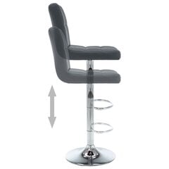 vidaXL bāra krēsli, 2 gab., pelēka mākslīgā āda cena un informācija | Virtuves un ēdamistabas krēsli | 220.lv