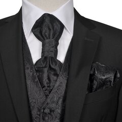 Vīriešu kāzu vestes komplekts, 50. izmērs, melns cena un informācija | Vīriešu vestes | 220.lv