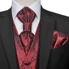 Vīriešu kāzu vestes komplekts, 52. izmērs, vīnsarkans cena un informācija | vidaXL Apģērbi, apavi, aksesuāri | 220.lv