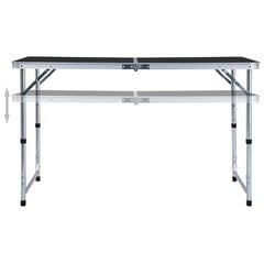 vidaXL saliekams kempinga galds, pelēks, alumīnijs, 120x60 cm cena un informācija |  Tūrisma mēbeles | 220.lv