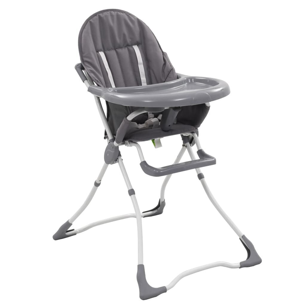 vidaXL bērnu barošanas krēsls, pelēks ar baltu cena un informācija | Barošanas krēsli | 220.lv