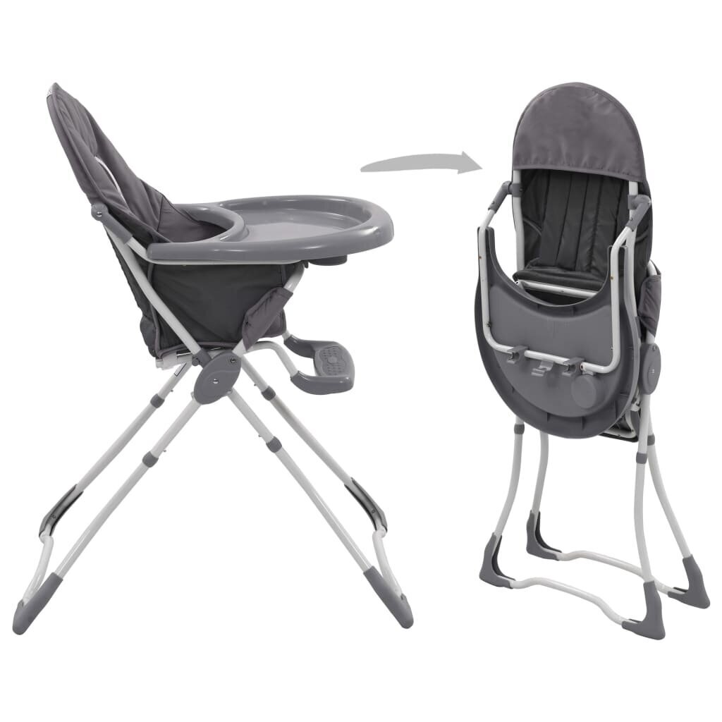 vidaXL bērnu barošanas krēsls, pelēks ar baltu cena un informācija | Barošanas krēsli | 220.lv