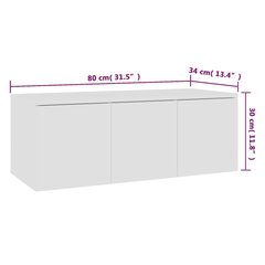 vidaXL TV skapītis, balts, 80x34x30 cm, skaidu plāksne cena un informācija | TV galdiņi | 220.lv