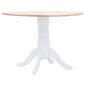 vidaXL virtuves galds, balts un brūns, 106 cm, masīvs gumijkoks cena un informācija | Virtuves galdi, ēdamgaldi | 220.lv