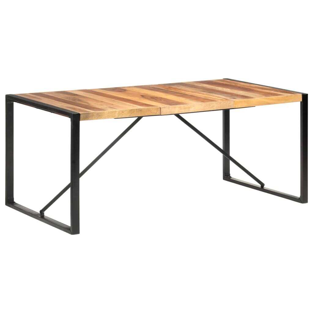 vidaXL virtuves galds, 180x90x75 cm, masīvkoks ar rožkoka apdari cena un informācija | Virtuves galdi, ēdamgaldi | 220.lv