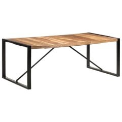 vidaXL virtuves galds, 200x100x75 cm, masīvkoks ar rožkoka apdari cena un informācija | Virtuves galdi, ēdamgaldi | 220.lv