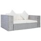 vidaXL divdaļīgs dīvānu komplekts ar matračiem, pelēka rotangpalma cena un informācija | Dīvāni | 220.lv