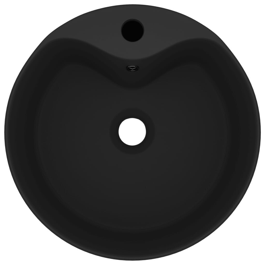 vidaXL izlietne ar noteci, 36x13 cm, matēta melna keramika цена и информация | Izlietnes | 220.lv