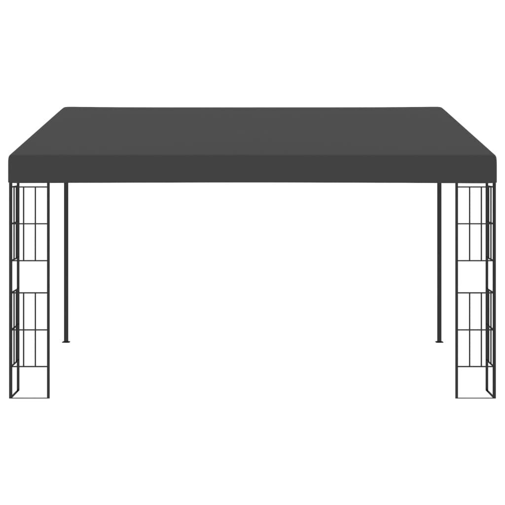 vidaXL dārza nojume, stiprināma pie sienas, 3x4 m, pelēks audums cena un informācija | Dārza nojumes un lapenes | 220.lv