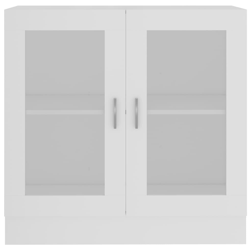 vidaXL vitrīna, balta, 82,5x30,5x80 cm, skaidu plāksne cena un informācija | Vitrīnas, bufetes | 220.lv
