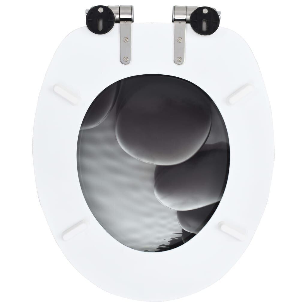 vidaXL tualetes poda sēdeklis, lēni aizverams, MDF, akmeņu dizains цена и информация | Piederumi tualetes podiem un bidē | 220.lv