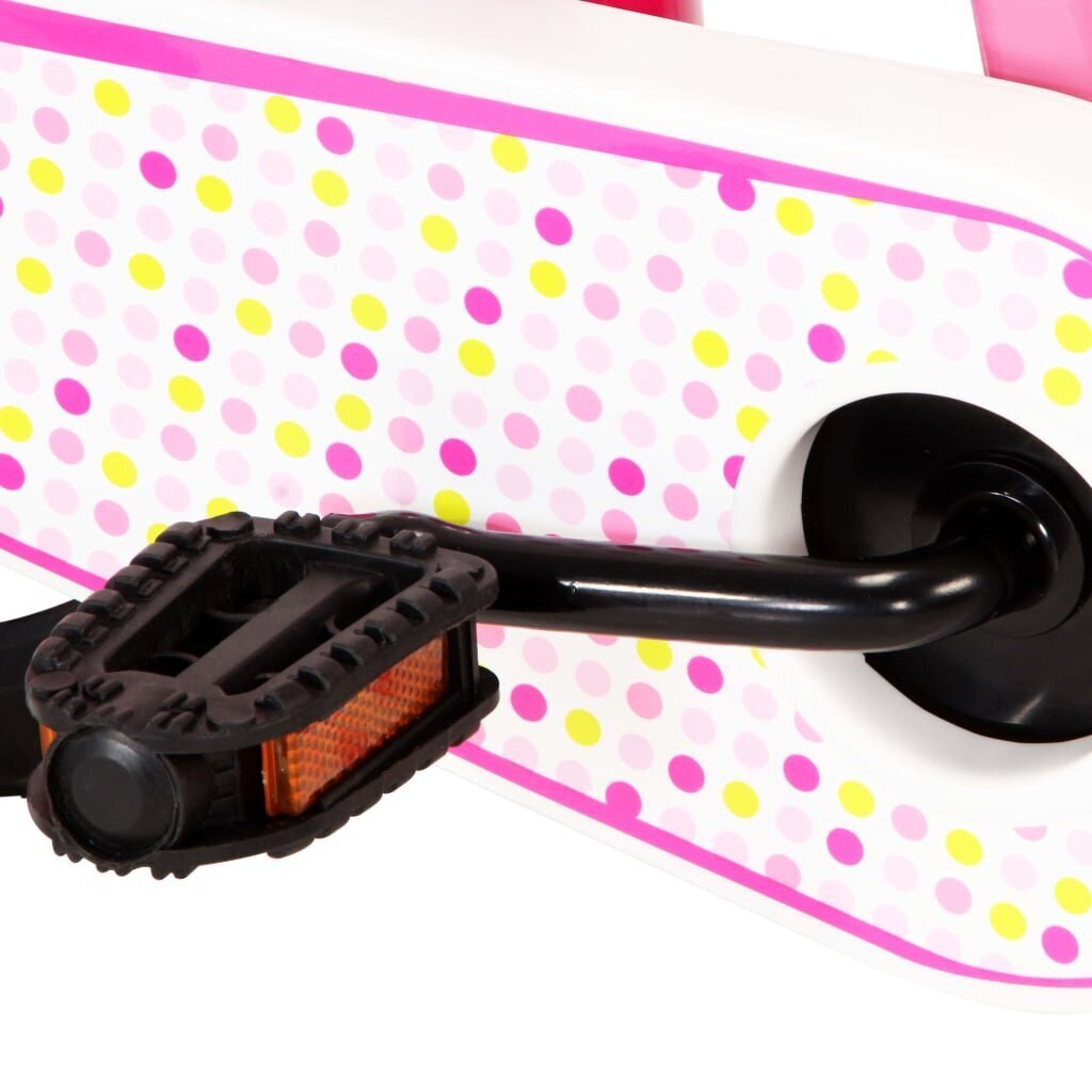 vidaXL bērnu velosipēds, 12 collas, balts ar rozā cena un informācija | Velosipēdi | 220.lv