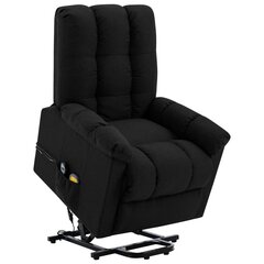 vidaXL masāžas krēsls, paceļams, melns audums cena un informācija | Atpūtas krēsli | 220.lv